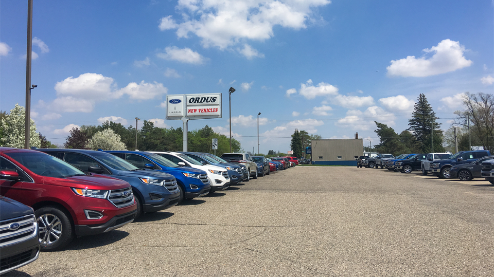 dealership exterior Joe Ricci's Ordus Ford, LLC in Bad Axe MI